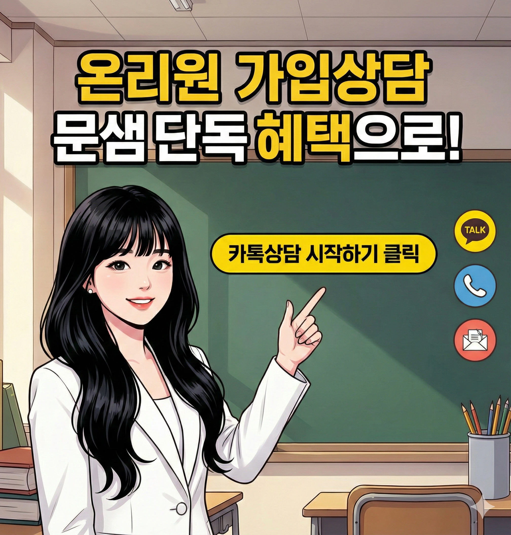친절한문샘 캐릭터 가이드 (클릭 시 카톡상담)